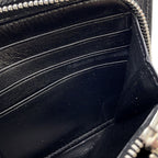 Saint Laurent Paris Wallet Zip Around Croco Embossed Leather Black — view 6