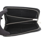 Saint Laurent Paris Wallet Zip Around Croco Embossed Leather Black — view 4
