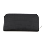 Saint Laurent Paris Wallet Zip Around Croco Embossed Leather Black — view 3