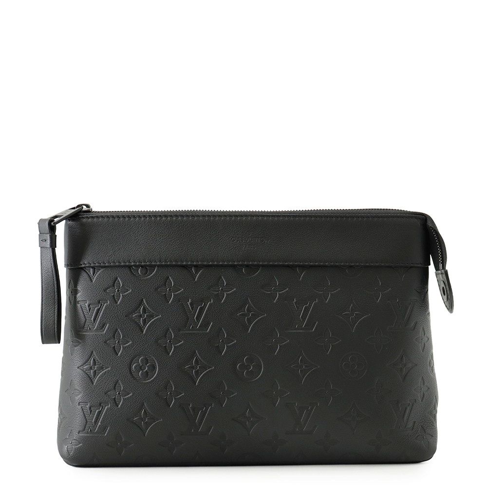 Louis Vuitton Clutch Monogram Shadow Pochette Voyage Spur Black