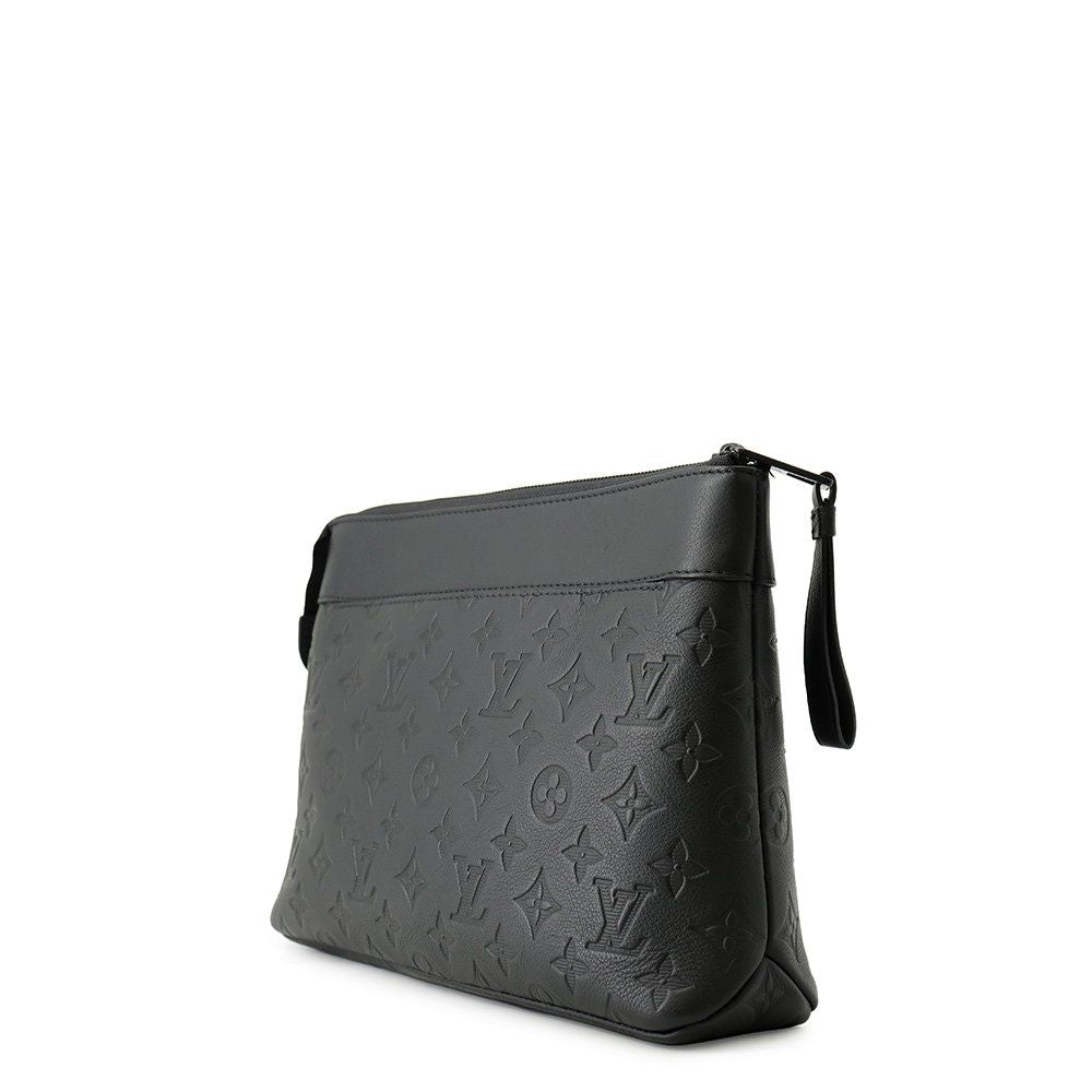 Louis Vuitton Clutch Monogram Shadow Pochette Voyage Spur Black — view 2