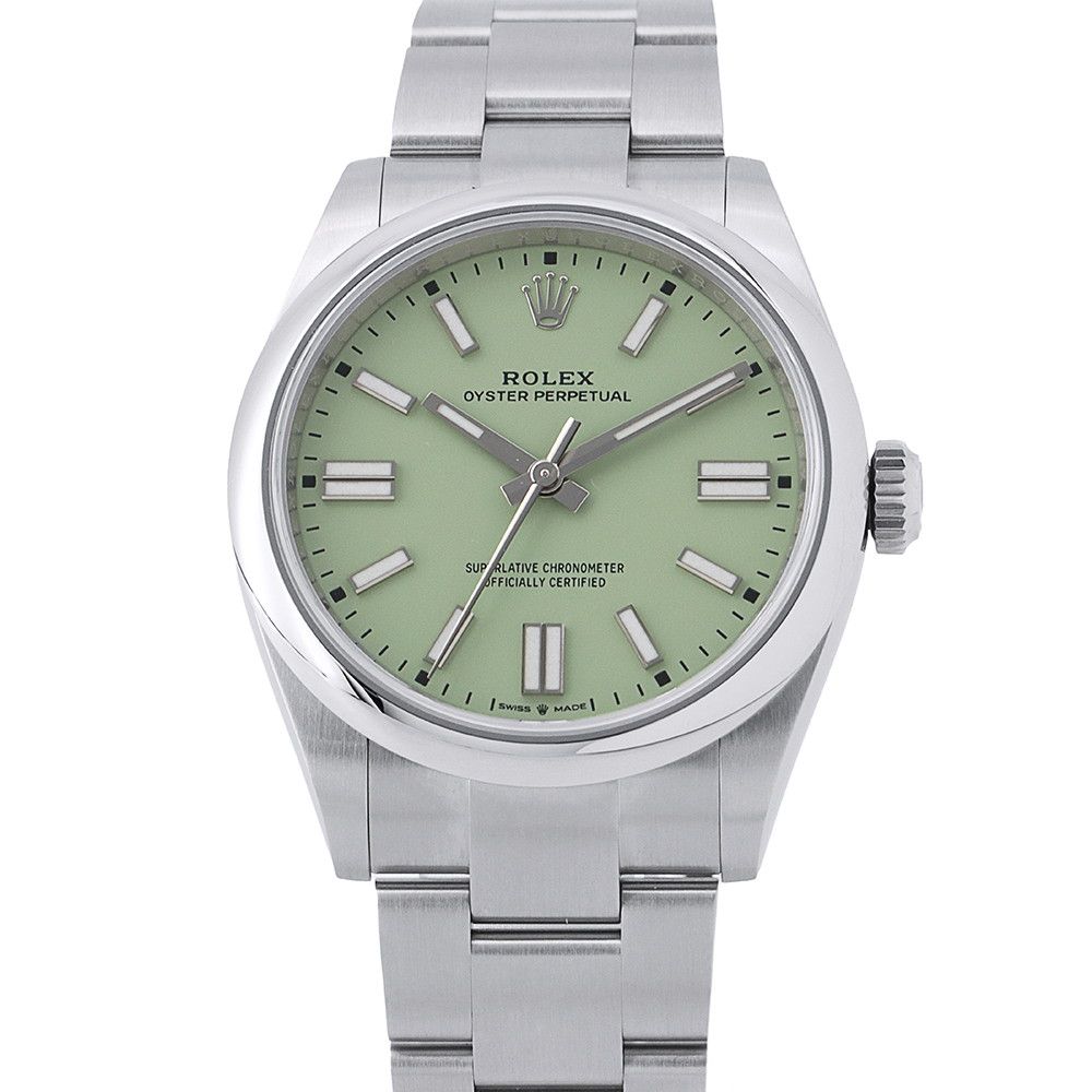 Rolex Oyster Perpetual 41 Roulette Watch Pistachio Dial