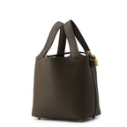 Hermes Handbag Picotin Lock PM Vert Roden Gold Taurillon Clemence Tote — view 2