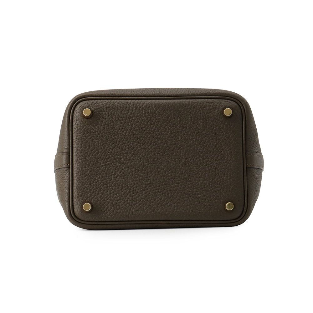 Hermes Handbag Picotin Lock PM Vert Roden Gold Taurillon Clemence Tote — view 3