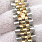 Rolex Datejust No SS 18k Yellow Gold Diamond Watch Silver Computer Dial — view 9