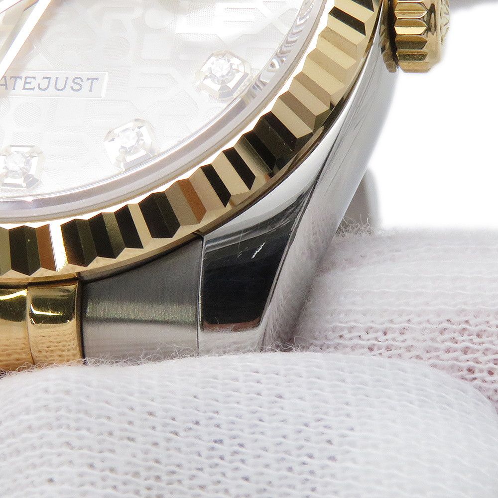 Rolex Datejust No SS 18k Yellow Gold Diamond Watch Silver Computer Dial — view 5