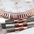 Rolex Datejust 41 SS 18k Pink Gold Rose Diamond White Shell Dial — view 5