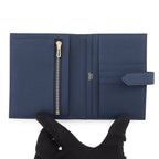 Hermes Bifold Wallet Bearn Compact Blue Navy Gold Epsom — view 4