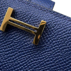 Hermes Bifold Wallet Bearn Compact Blue Navy Gold Epsom — view 9