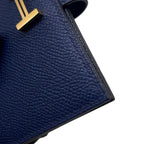 Hermes Bifold Wallet Bearn Compact Blue Navy Gold Epsom — view 7