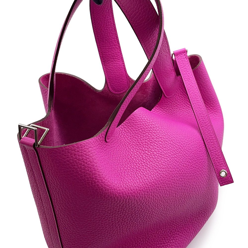 Hermes Handbag Picotin Lock MM Magnolia Silver Taurillon Clemence — view 5
