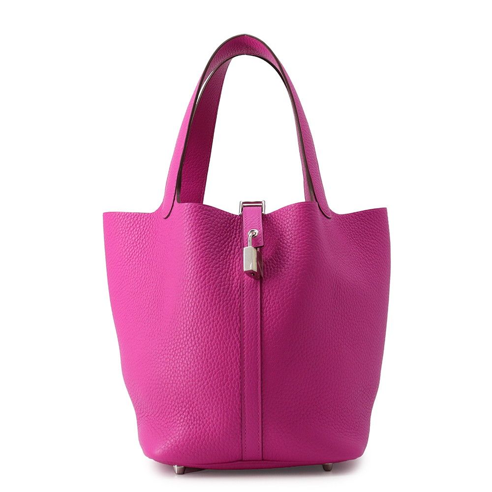 Hermes Handbag Picotin Lock MM Magnolia Silver Taurillon Clemence