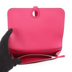 Hermes Wallet Dogon GM Duo Rose Mexico Lacca Silver Togo — view 5