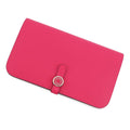 Hermes Wallet Dogon GM Duo Rose Mexico Lacca Silver Togo