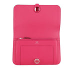 Hermes Wallet Dogon GM Duo Rose Mexico Lacca Silver Togo — view 4