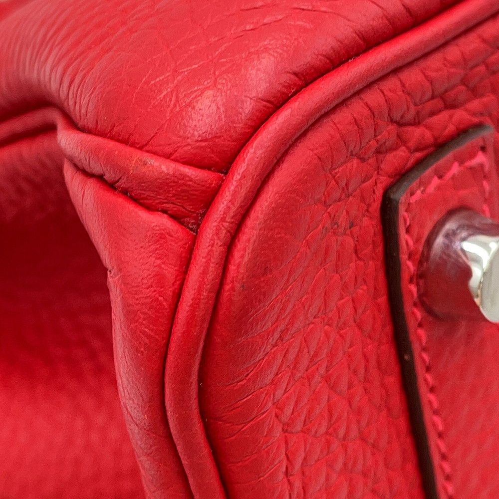 Hermes Birkin 30 Rouge Casac Silver Taurillon Clemence Handbag — view 8