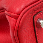 Hermes Birkin 30 Rouge Casac Silver Taurillon Clemence Handbag — view 8