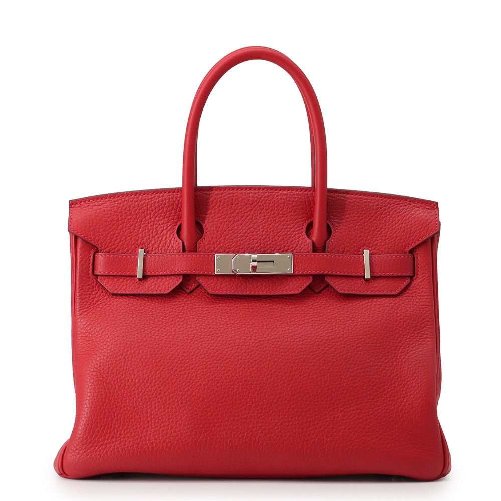 Hermes Birkin 30 Rouge Casac Silver Taurillon Clemence Handbag