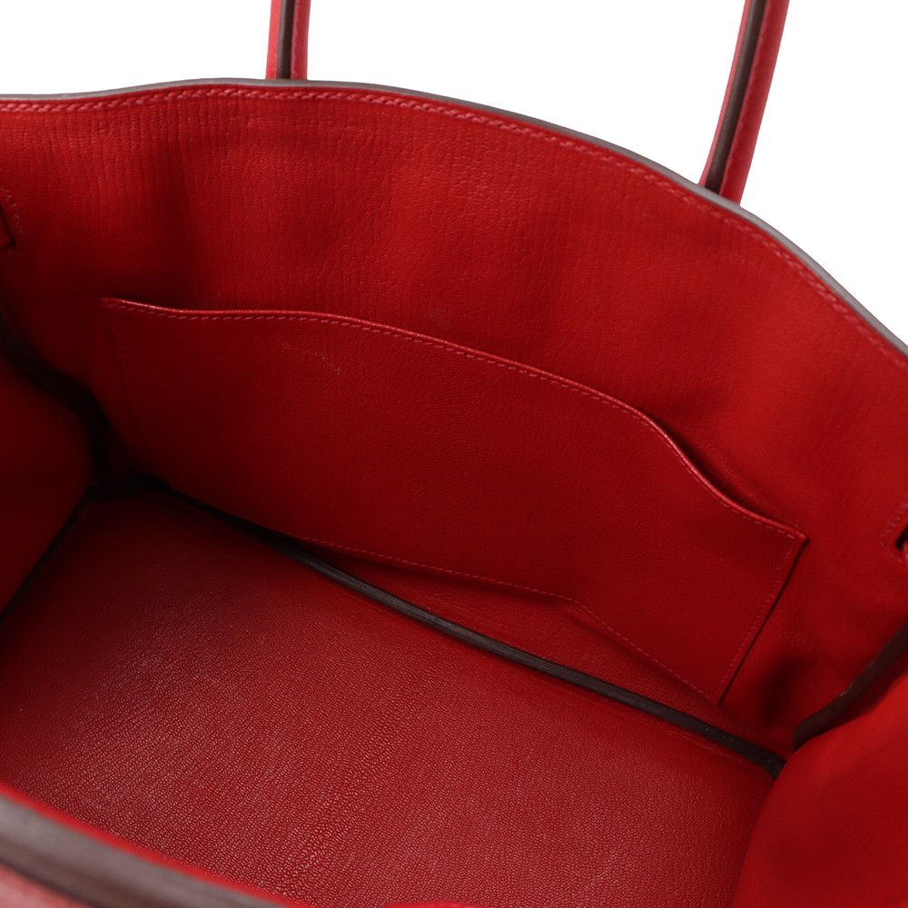 Hermes Birkin 30 Rouge Casac Silver Taurillon Clemence Handbag — view 6