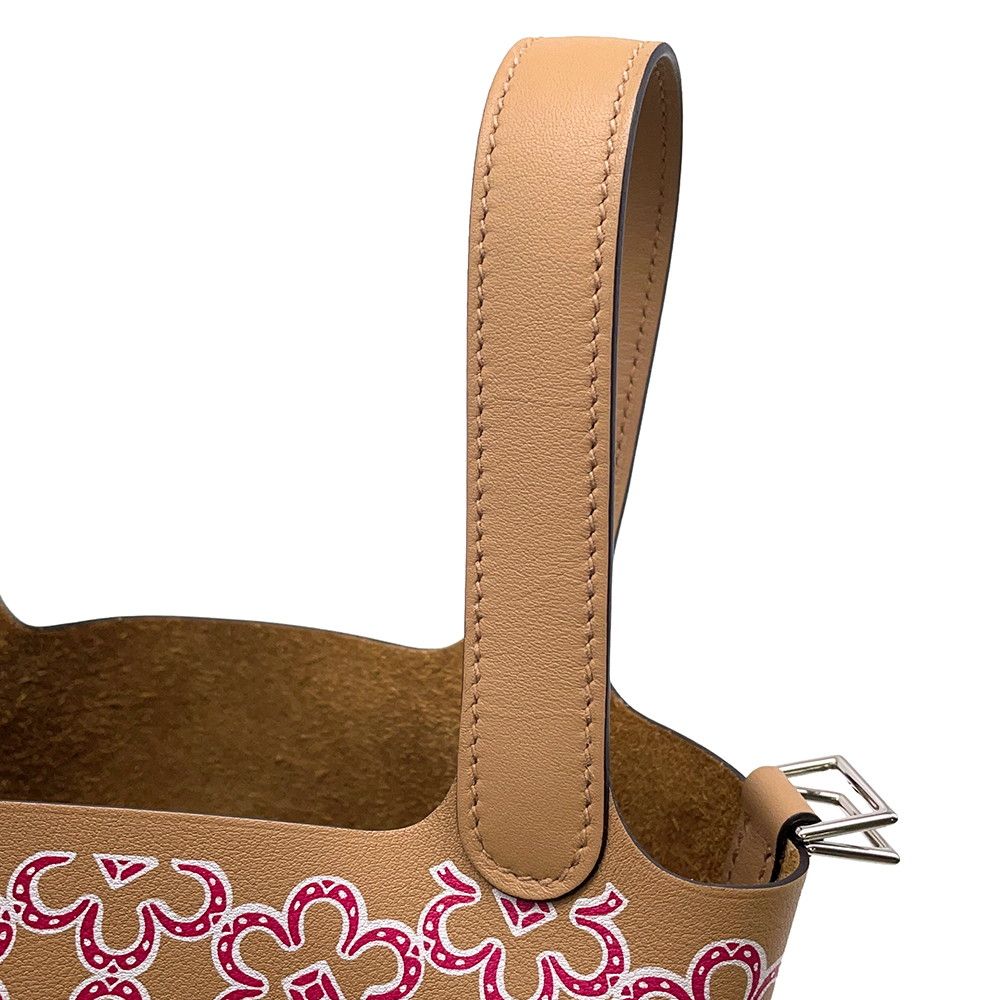Hermes Picotin Lock Micro Lucky Daisy Chai Rose White Silver Swift — view 7