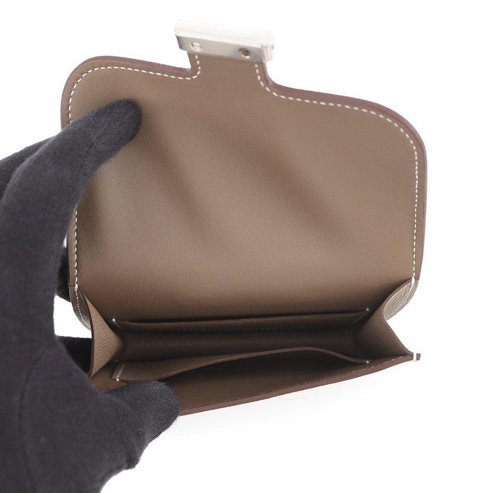 Hermes Wallet Constance Slim Etoupe Silver Epsom — view 6