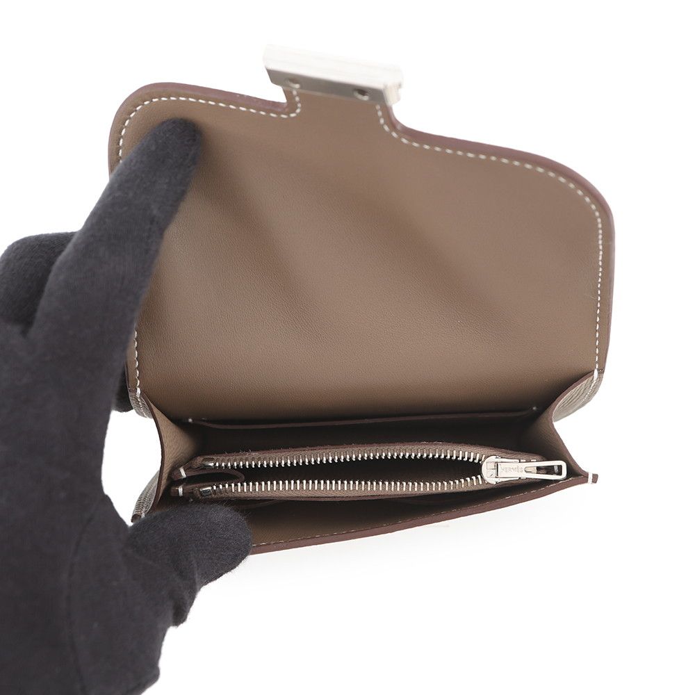 Hermes Wallet Constance Slim Etoupe Silver Epsom — view 5