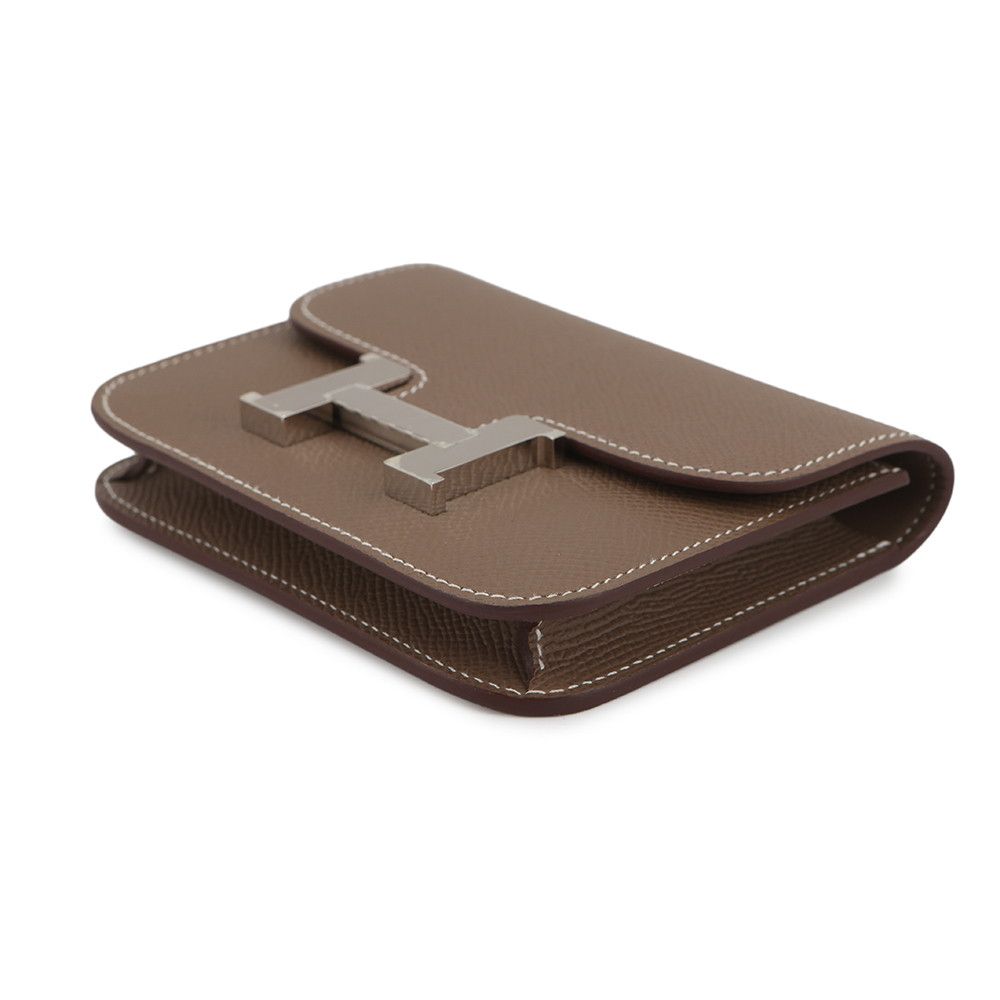 Hermes Wallet Constance Slim Etoupe Silver Epsom — view 2