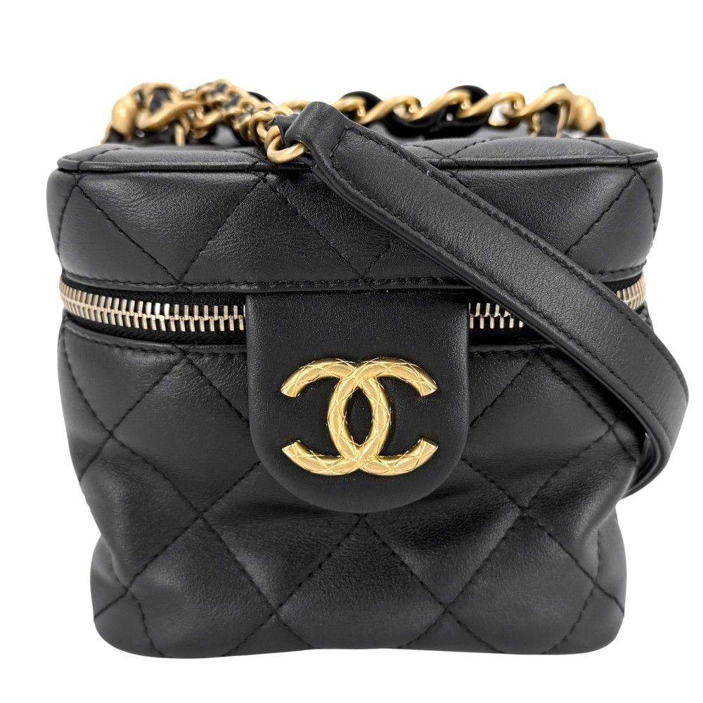 Chanel Shoulder Bag Quilted CC Logo 2-Way Crossbody Chain Square Vanity