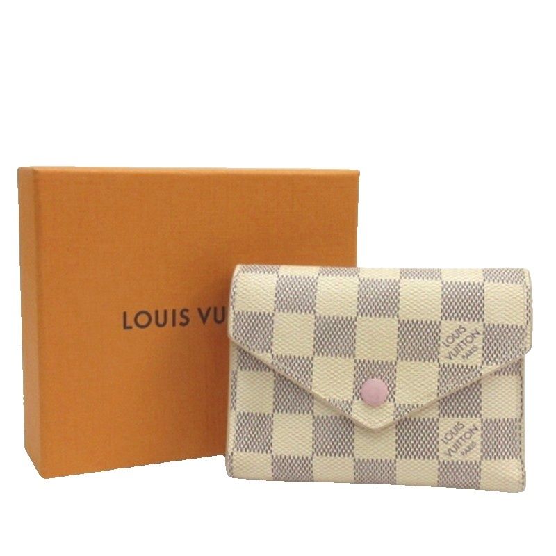 Louis Vuitton Damier Azur Portefeuille Victorine Trifold Wallet White — view 9