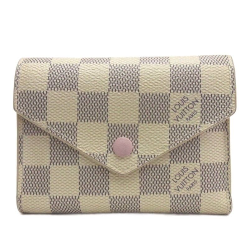 Louis Vuitton Damier Azur Portefeuille Victorine Trifold Wallet White