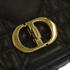 Dior Caro Cannage Lambskin Leather Chain Shoulder Bag Gold Black — view 6