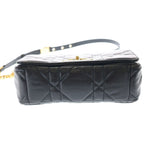 Dior Caro Cannage Lambskin Leather Chain Shoulder Bag Gold Black — view 4