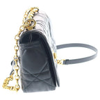 Dior Caro Cannage Lambskin Leather Chain Shoulder Bag Gold Black — view 3