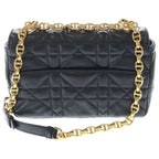 Dior Caro Cannage Lambskin Leather Chain Shoulder Bag Gold Black — view 2