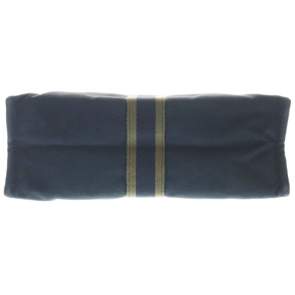 Hermes Fourre Tout Canvas Clutch Silver Khaki Navy — view 4