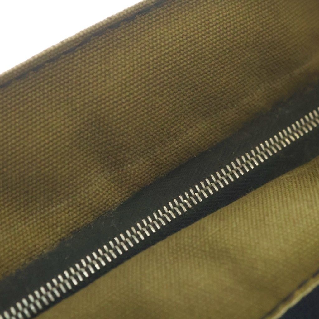 Hermes Fourre Tout Canvas Clutch Silver Khaki Navy — view 7