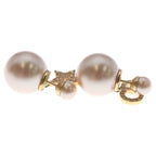 Dior Rhinestone Pearl Earrings Pink Gold — view 4