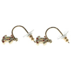 Chanel CC Logo Rhinestone Hoop Earrings Multicolor Silver Metal — view 3