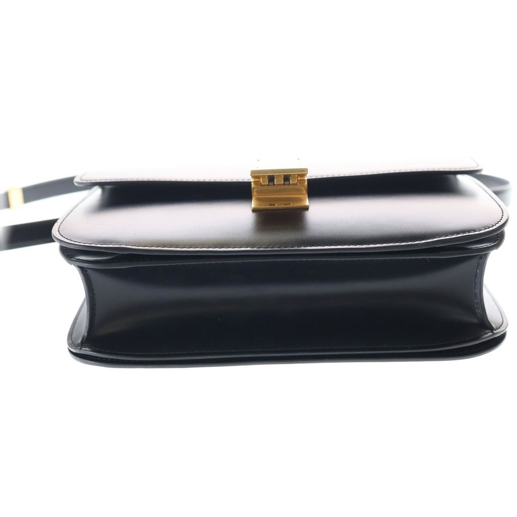 Celine Classic Box Shoulder Bag Black Leather Gold — view 4