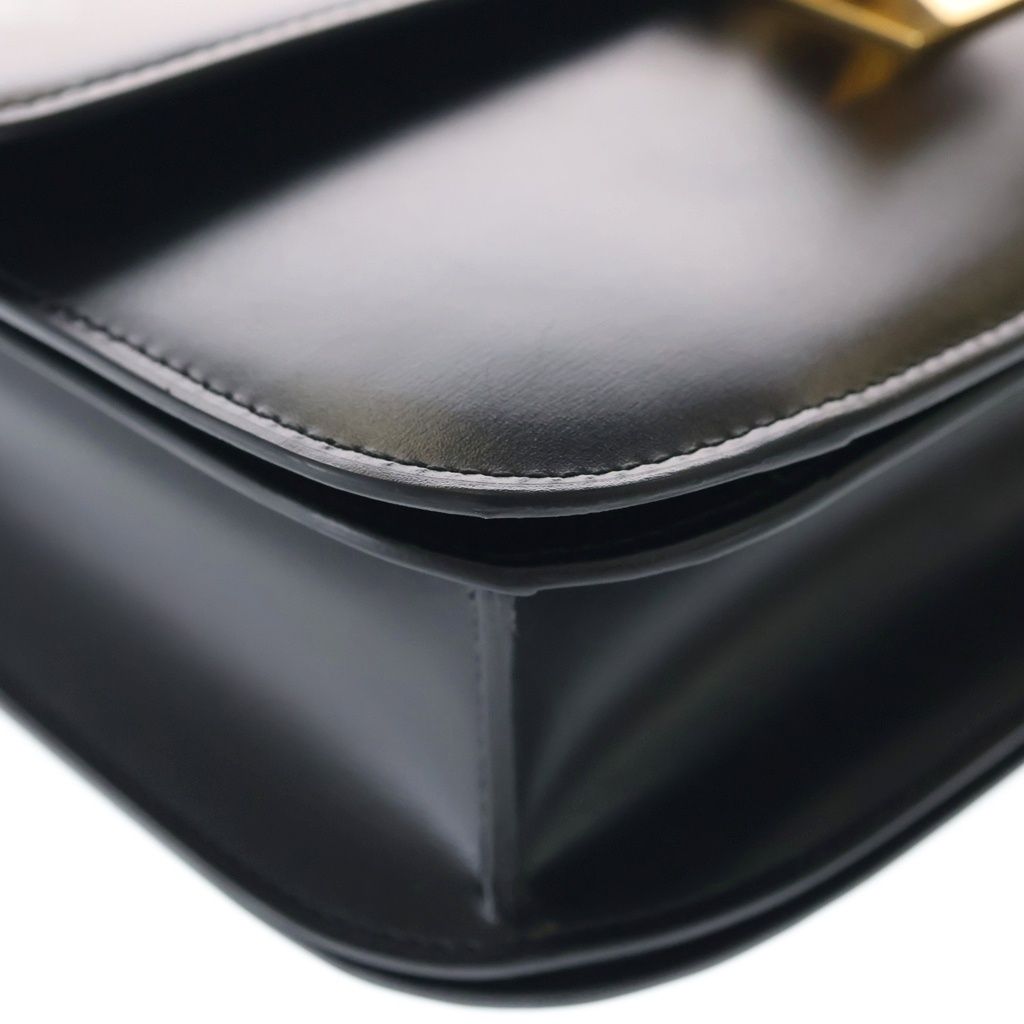 Celine Classic Box Shoulder Bag Black Leather Gold — view 5