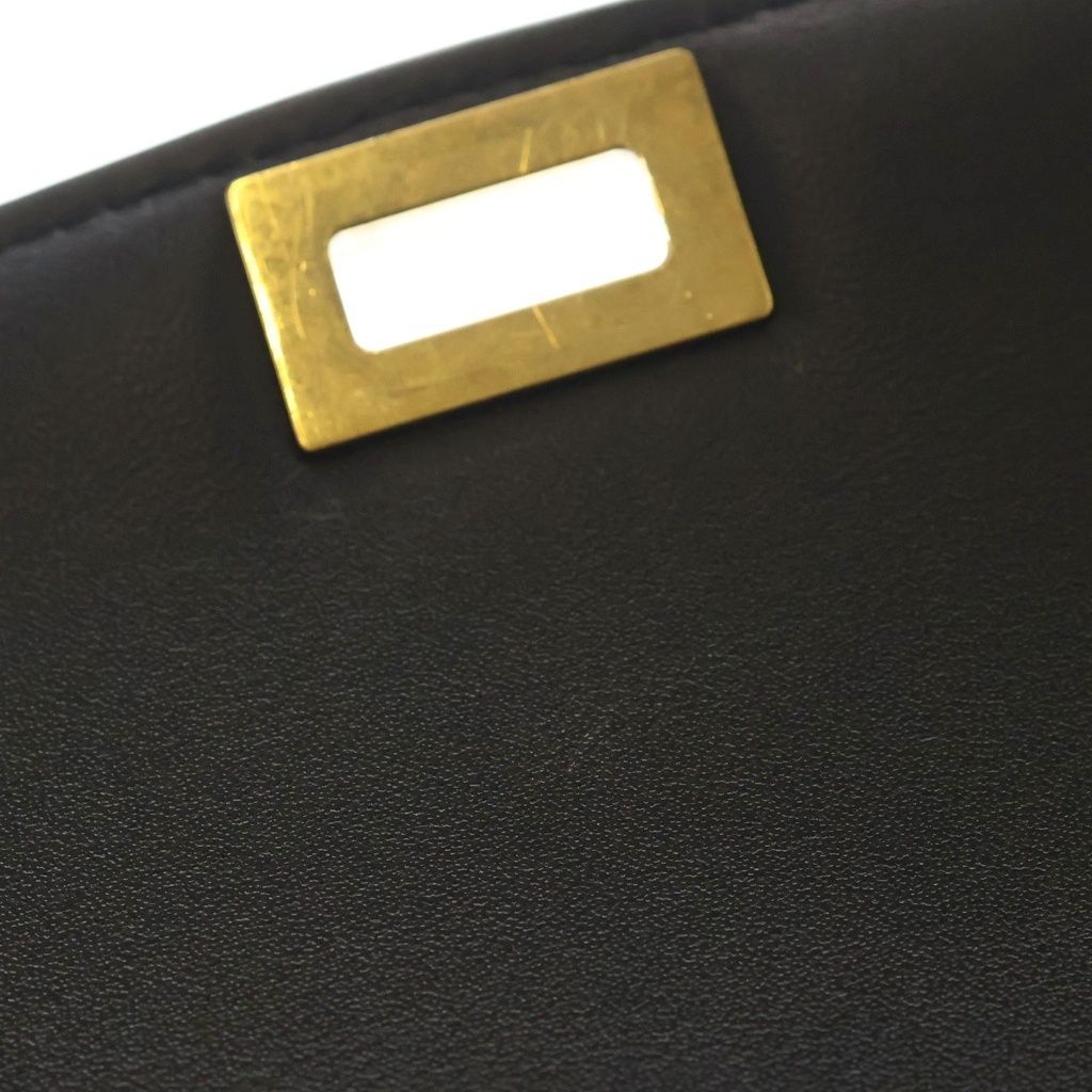 Celine Classic Box Shoulder Bag Black Leather Gold — view 7