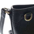 Gucci GG Emblem Nano Bucket Bag Black Leather — view 6