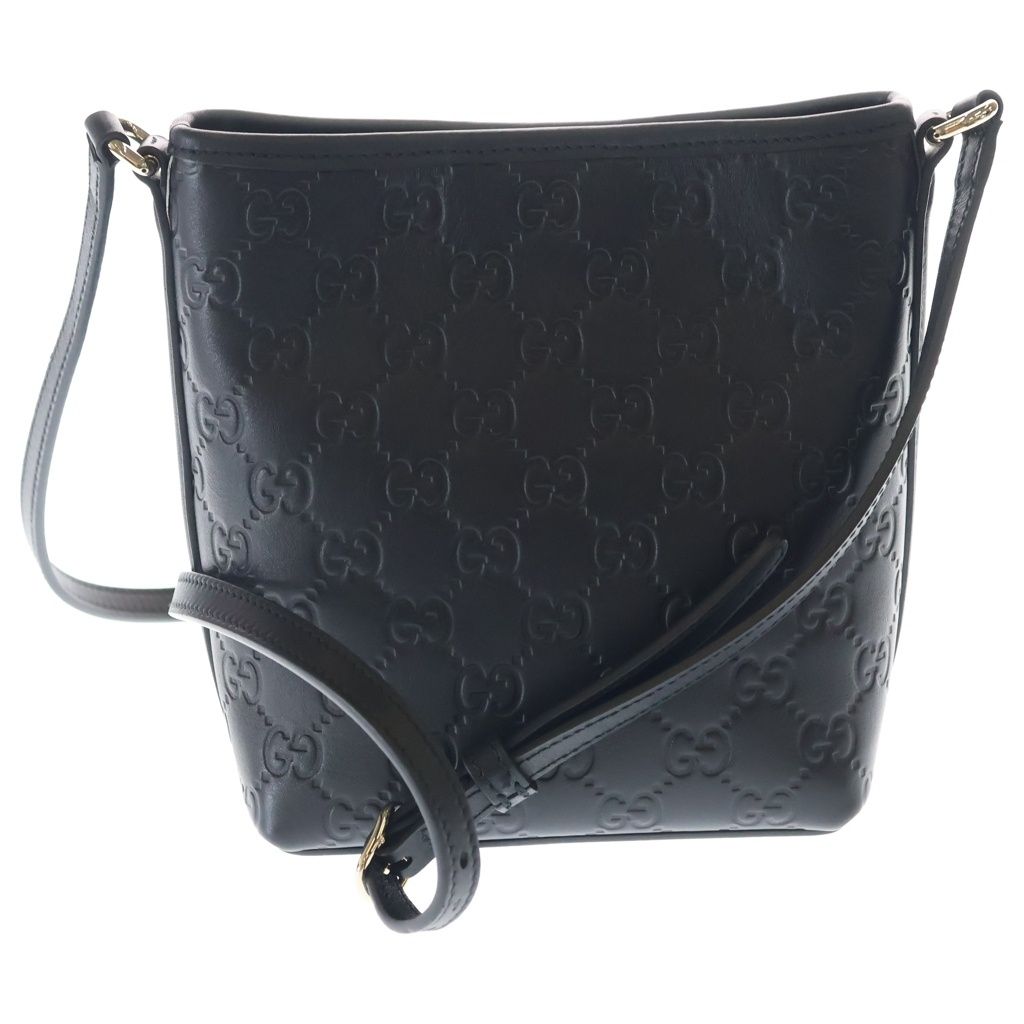 Gucci GG Emblem Nano Bucket Bag Black Leather — view 2