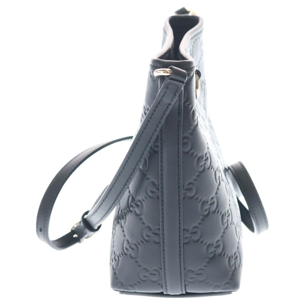 Gucci GG Emblem Nano Bucket Bag Black Leather — view 3