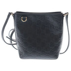 Gucci GG Emblem Nano Bucket Bag Black Leather