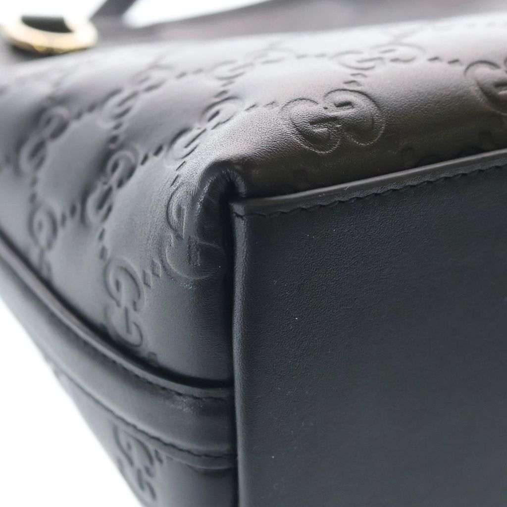 Gucci GG Emblem Nano Bucket Bag Black Leather — view 5