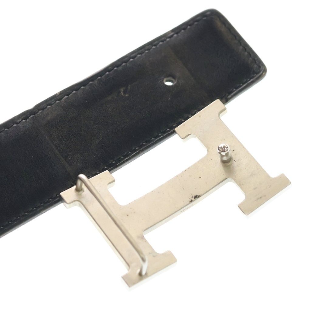 Hermes Constance Belt Reversible Leather Black Brown Silver — view 6