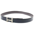 Hermes Constance Belt Reversible Leather Black Brown Silver