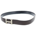 Hermes Constance Belt Reversible Leather Black Brown Silver — view 5