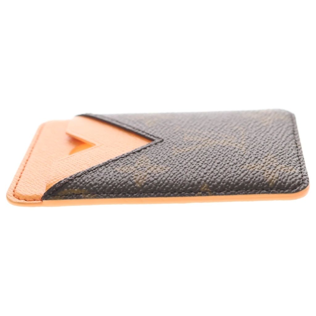 Louis Vuitton Monogram Card Holder Magnet Passcase Brown Orange — view 3